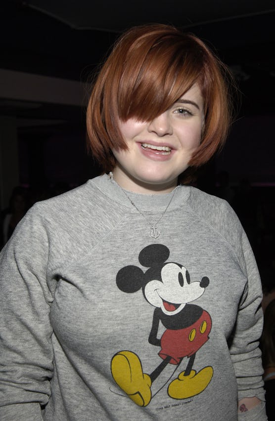 Kelly Osbourne wearing Virgil Abloh's Mickey Mouse sweatshirt