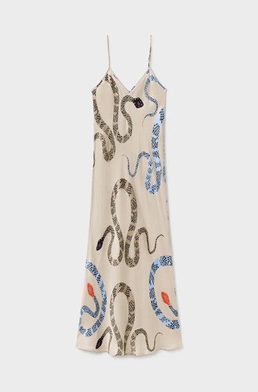 Silk Laundry '90s Slip Dress Hazelnut Snakes