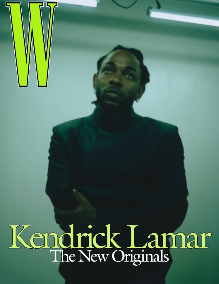 Kendrick Lamar on the cover of WMag wearing a black turtle neck