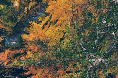 Leaves in the Adirondacks were at peak or near-peak color for the season when the Operational Land I...