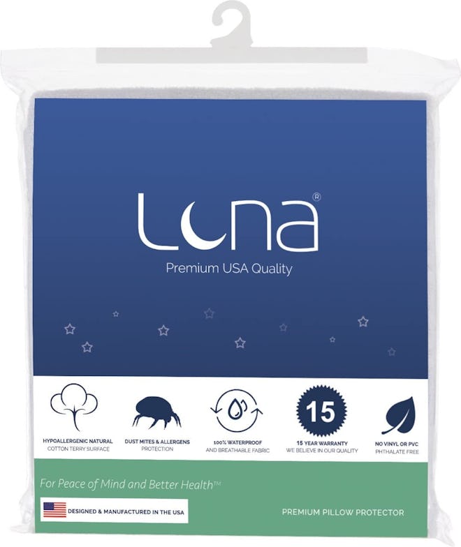 Luna Premium Zippered Waterproof Pillow Protector 