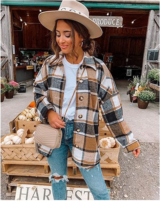 Ownow Plaid Pocketed Shacket