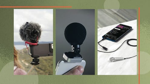 MayBesta wireless lavalier microphone, Shure MV88 microphone, and Wootrip mini karaoke microphone