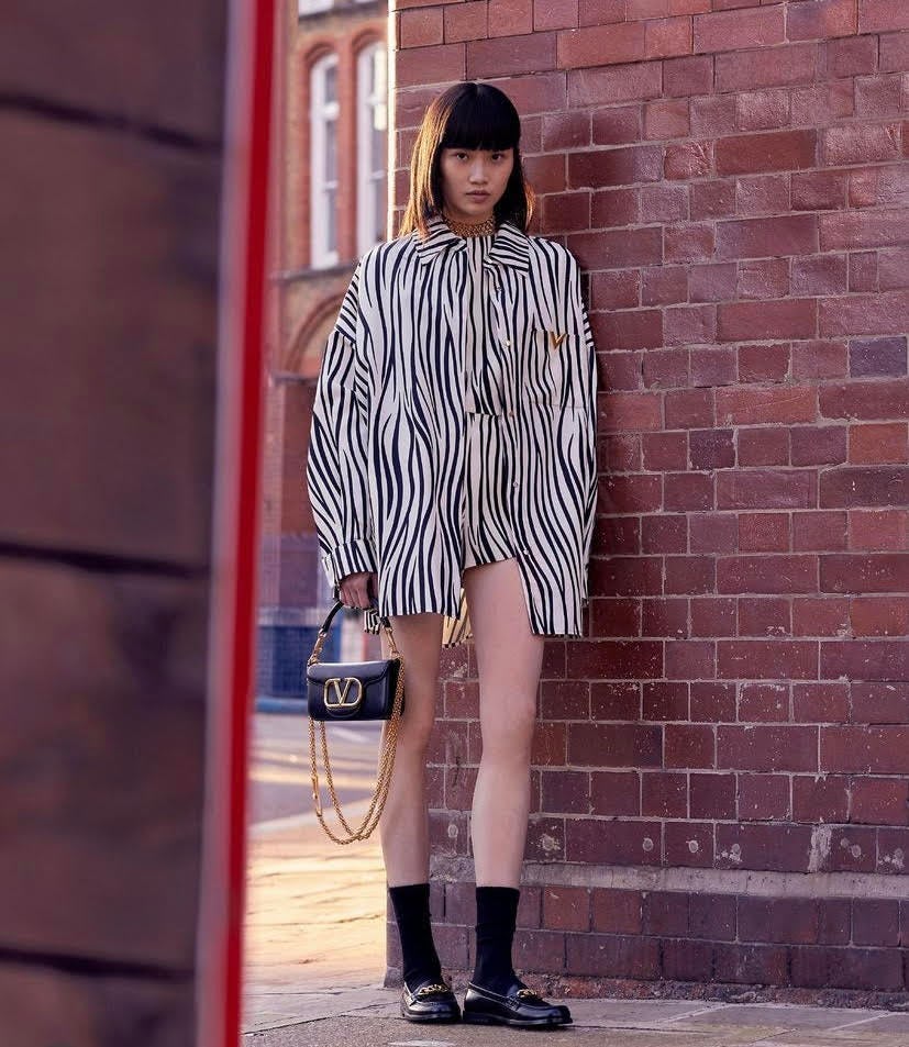 valentino striped blouse