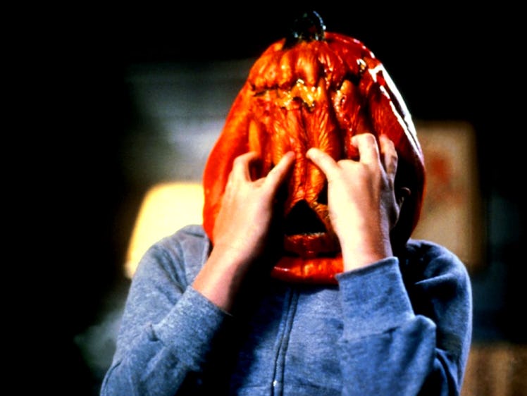 A man with a pumpkin head in the movie Halloween III: Season of the Witch