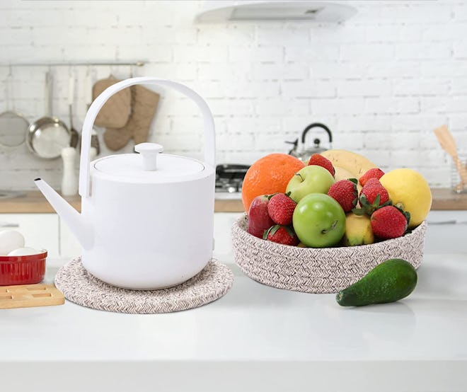 Coga Trivets and Storage Basket Set