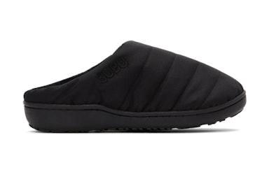 Black Quilted Nannen Slippers