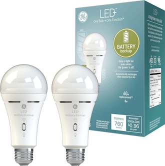 GE LED+ Battery Backup Light Bulb (2-Pack)