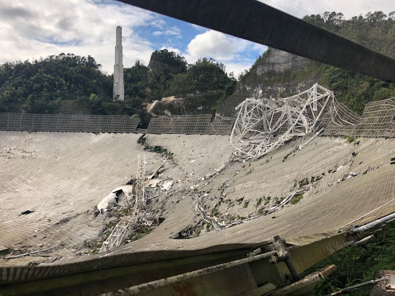 damaged arecibo telescope