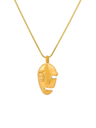 KHIRY gold mask pendant necklace
