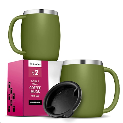 FineDine Insulated Stainless Steel Coffee Mug (2-Pack)