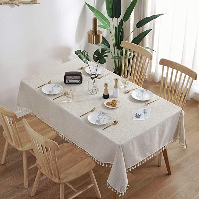 Lahome Linen Tassel Tablecloth