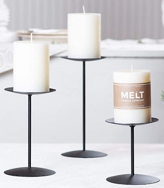 Melt Candle Company Store Black Metal Candle Holders (Set Of 3)