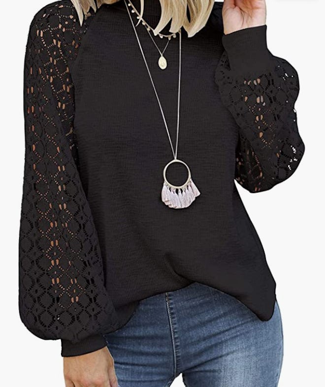 MIHOLL Long Sleeve Lace Blouse