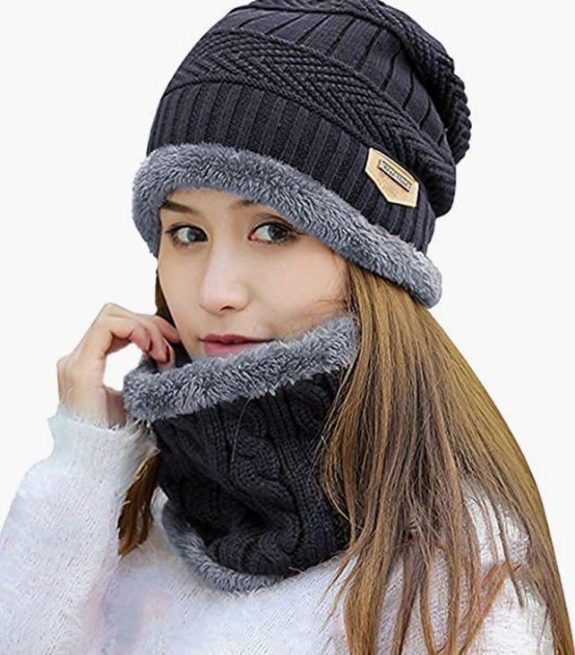 HINDAWI Winter Hat Gloves Scarf Set
