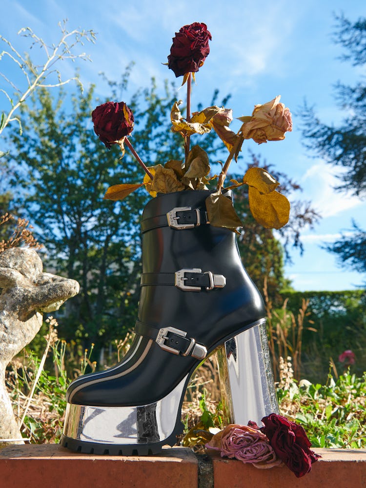 Flowers in a boot.
