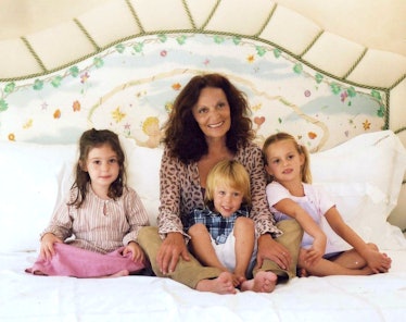 Diane von Furstenberg with her 3 grandchildren.