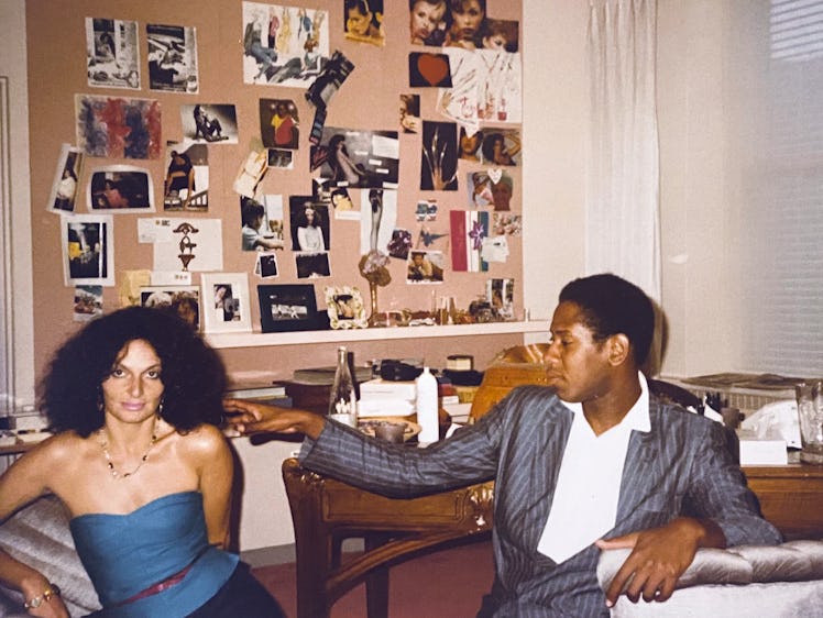 Diane von Furstenberg with fashion writer and Vogue editor André Leon Talley.