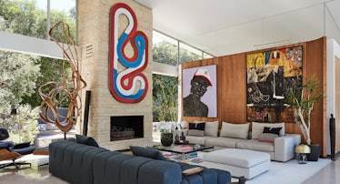 In the living room of Corinne and Laurent Opman’s guest pavilion, sofas from B&B Italia and Camerich...