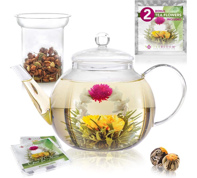 Teabloom Glass Teapot with Removable Loose Tea Infuser