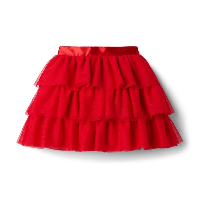 American Girl x Janie and Jack Rose Red Tulle Skirt