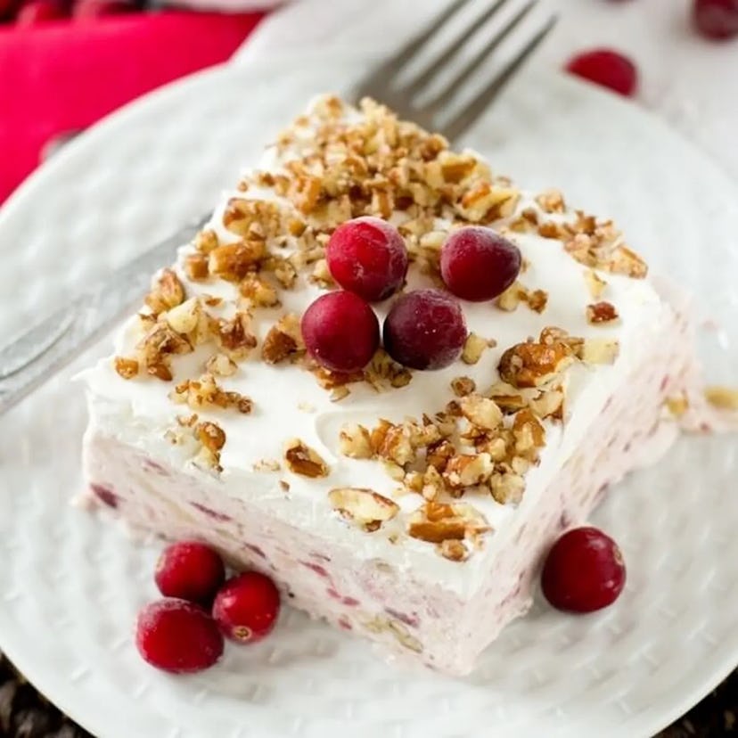 creamy frosted cranberry dessert