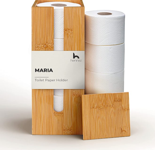 Hennez Bamboo Toilet Paper Storage