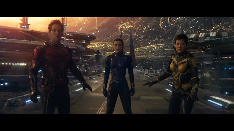 Paul Rudd, Kathryn Newton, and Evangeline Lilly in "Ant-Man and the Wasp: Quantumania"