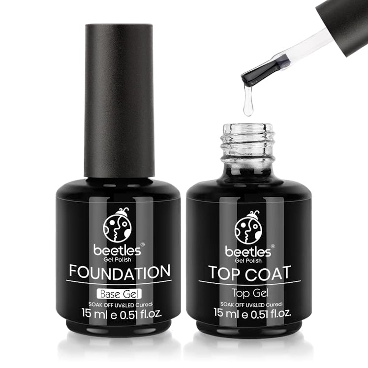 Beetles Gel Polish Top Coat and Base Coat Set, 15 ml (2-Pack)