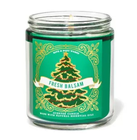 The Fresh Balsam Single Wick Candle is a must-have from Bath and Body Works Holiday 2022 collection.
