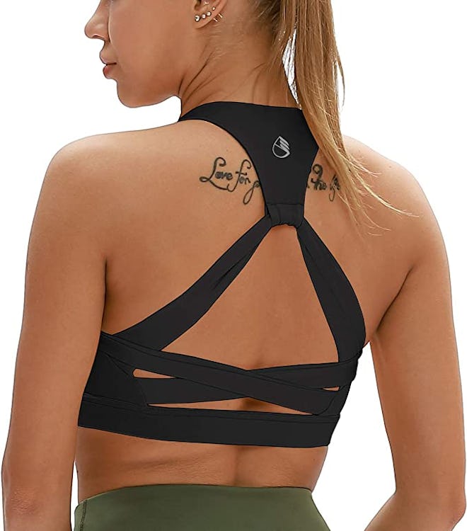 icyzone Open Racerback Sports Bra