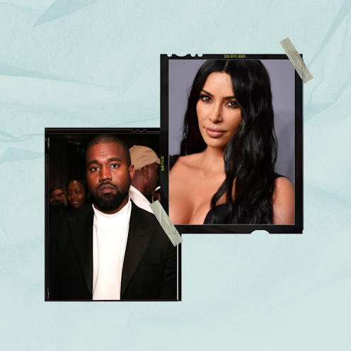 Collage of one picture of Kim Kardashian and one of Kanye West.