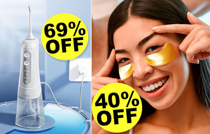 B. Weiss cordless water flosser 69% off, and the Celor under eye patches 40% off