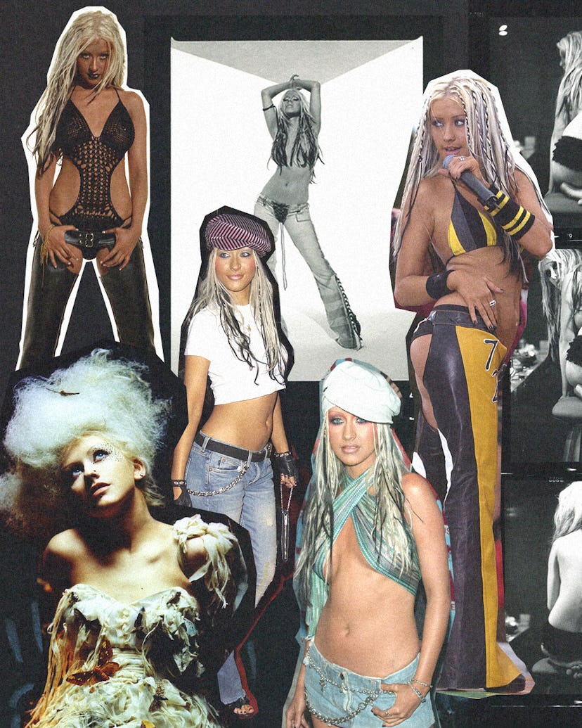 A collage of Christina Aguilera's best outfits