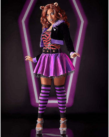 curly hair halloween costumes include Adult Clawdeen Wolf Costume
