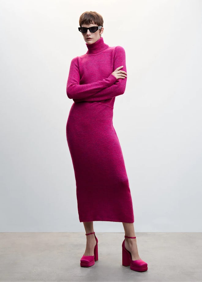 Knitted Turtleneck Dress
