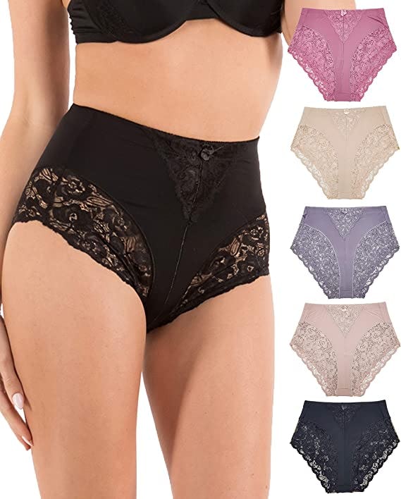 Barbra Lingerie Light Control Lace Panties (5-Pack)