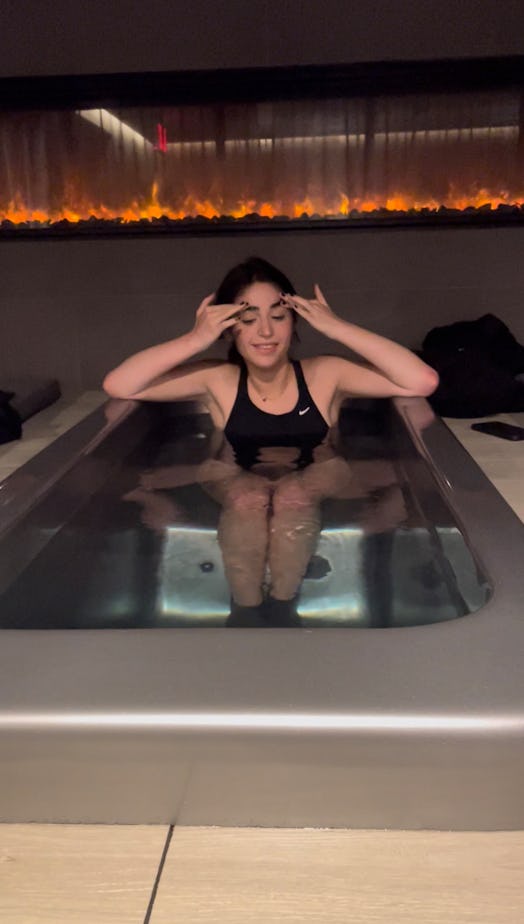 Celina Khorma tries Remedy Place's Ice Bath like Kim Kardashian