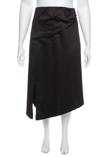 Pleated Accents Midi Length Skirt