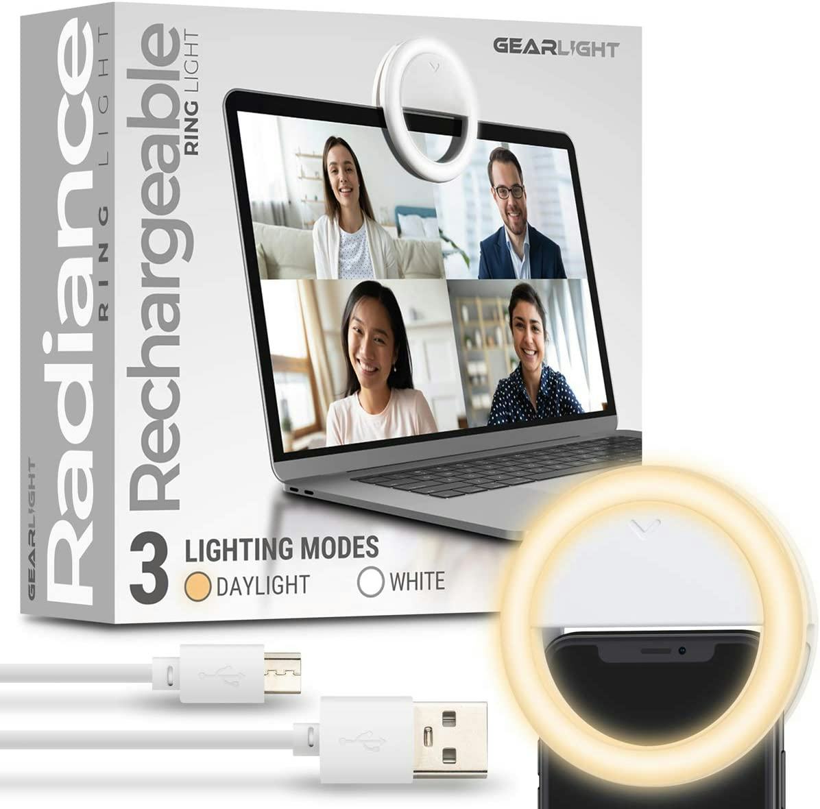 GearLight Selfie Ring Light for Computer or Phone