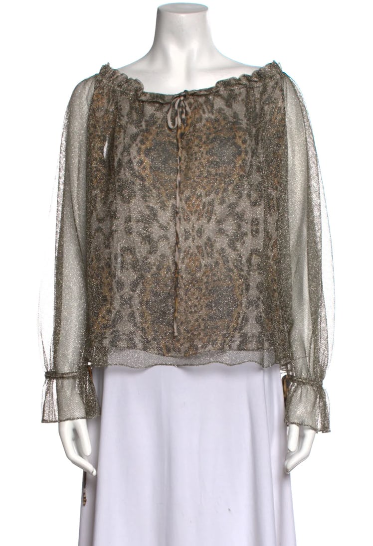 Silk Animal Print Blouse