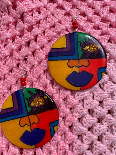 Hand-Painted Colourful Wooden "Amayah" Earrings