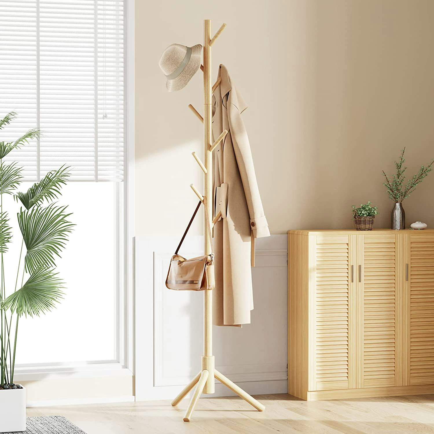 Pipishell Wooden Coat Rack