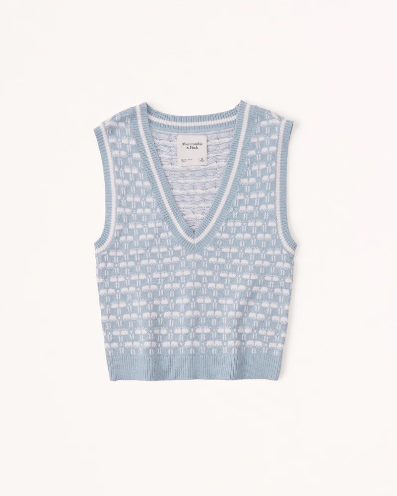 Slim Cropped V-Neck Sweater Vest