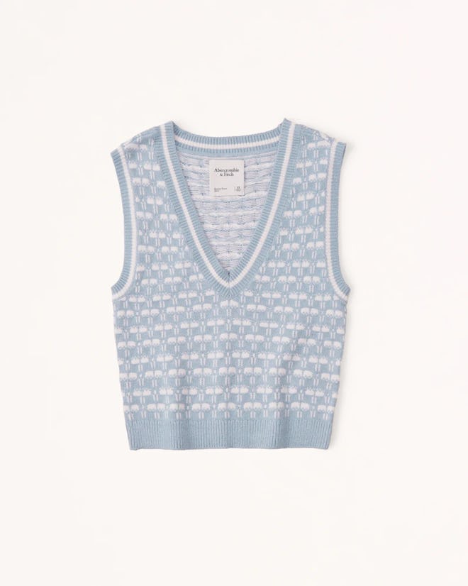 Slim Cropped V-Neck Sweater Vest