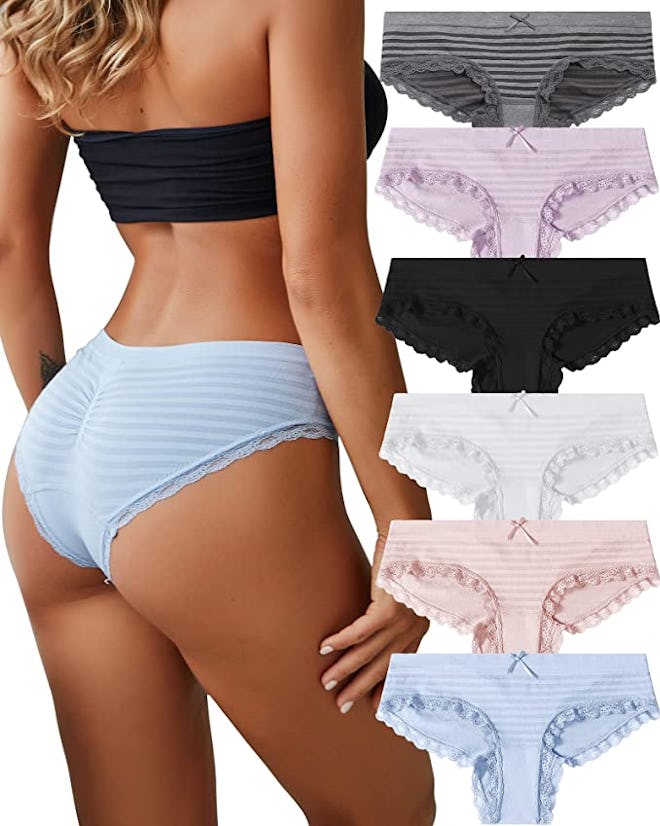 CUTE BYTE Seamless Hipster Panties (6-Pack)