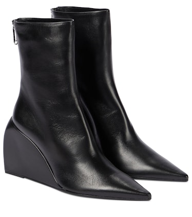 Off-White black wedge ankle boots