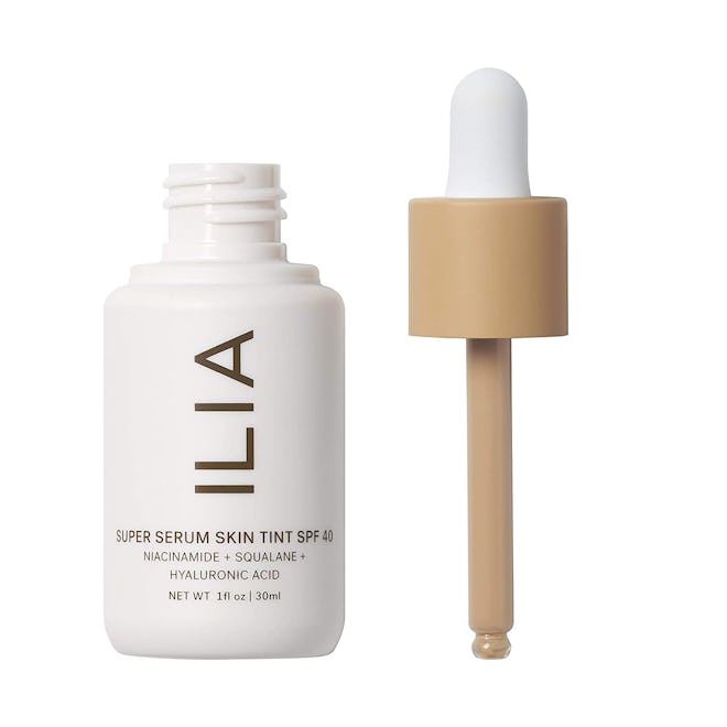 ilia super serum skin tint spf 40 is the best vegan foundation with skin benefits