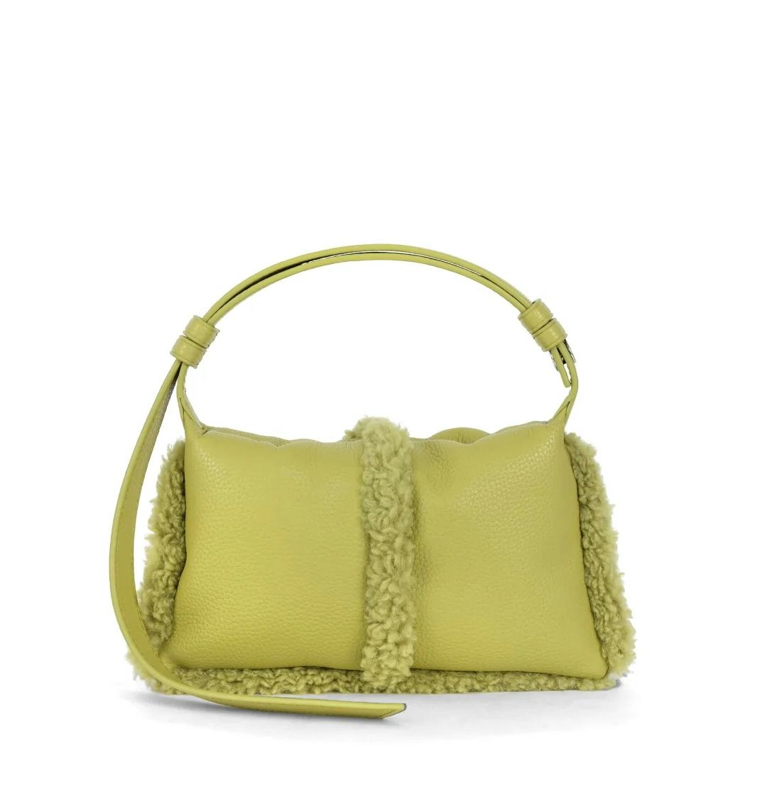 Mini Faux Shearling Puffin Bag