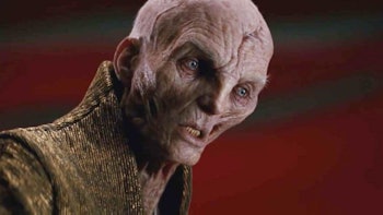 Supreme Leader Snoke starred by Andy Serkis in the Star Wars movie
